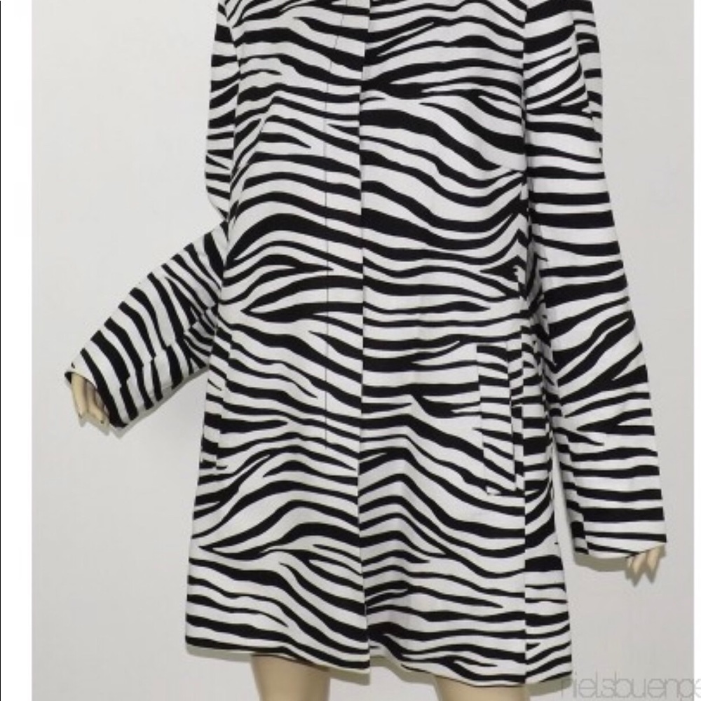 Talbots Topper Duster Jacket 14 Zebra Animal Print